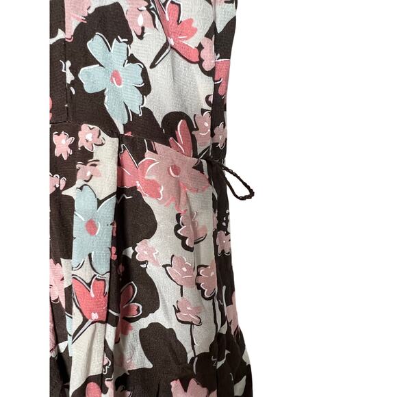 Ann Taylor Loft Dress - Brown & Pink Silk Floral Sleeveless Fit & Flare - 0 - Picture 7 of 7